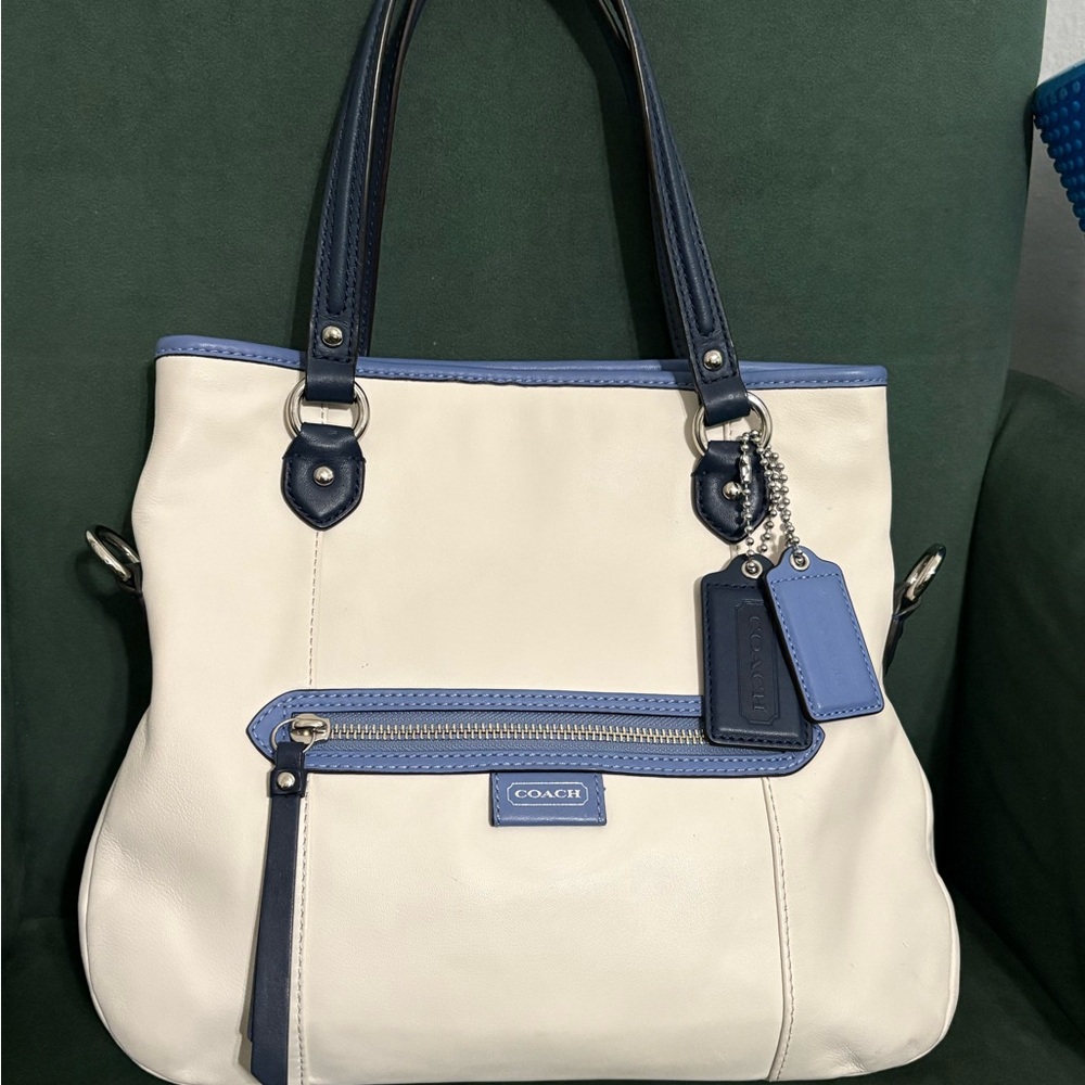 Coach Crossbody Cream and Navy Bag